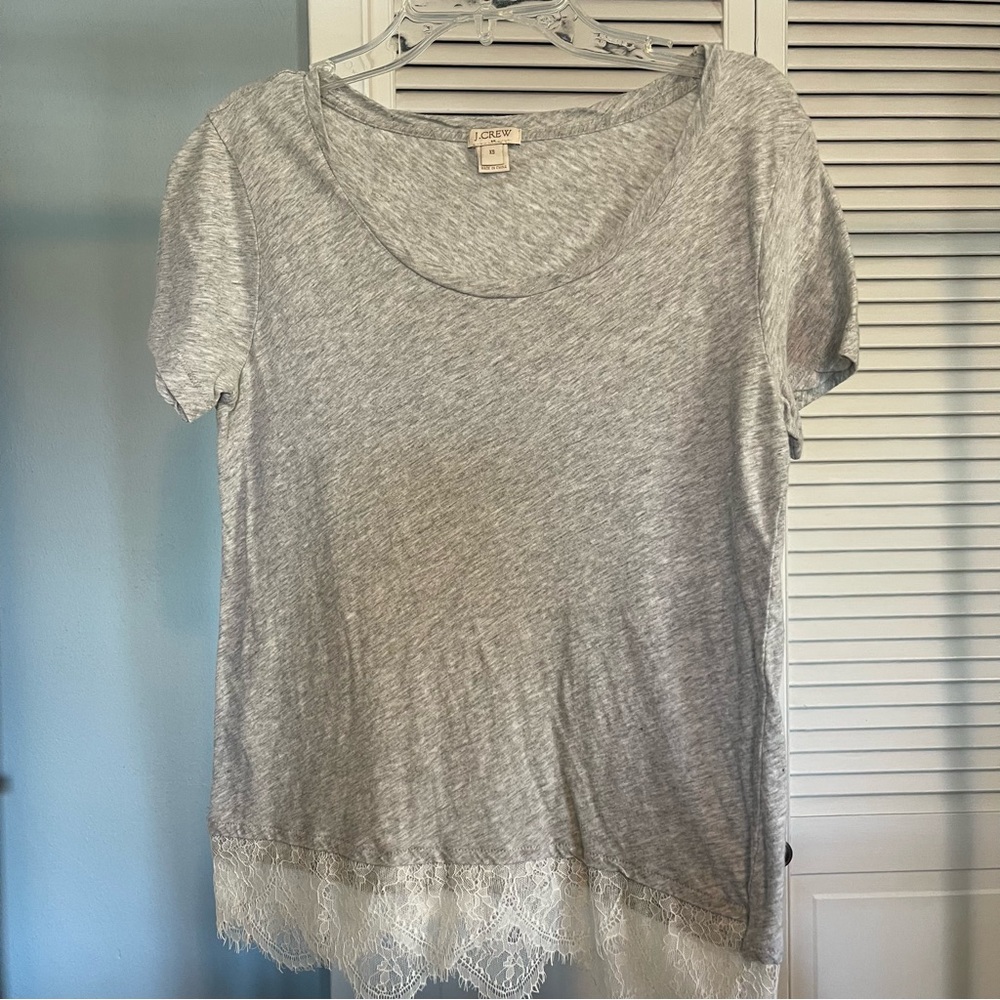 J. Crew lace trim t shirt